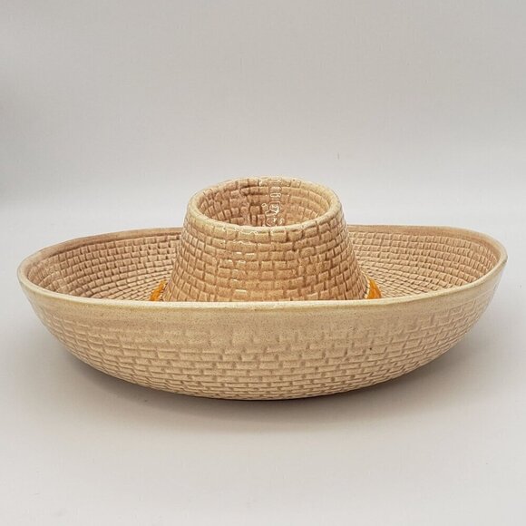 Vintage Whittier Ware  Western Cowboy Hat Chip & Dip Serving Bowl Cinqo De Mayo - Picture 5 of 14